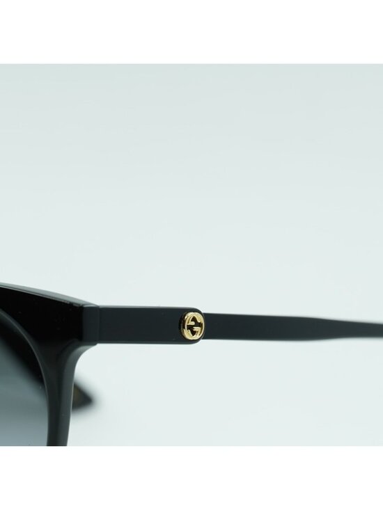 Gucci GG0488S 001 Sunglasses Black Round Frame, Grey Gradient Lenses main image 8